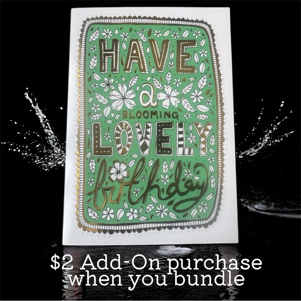 $2 🆕Green and Gold Birthday Card